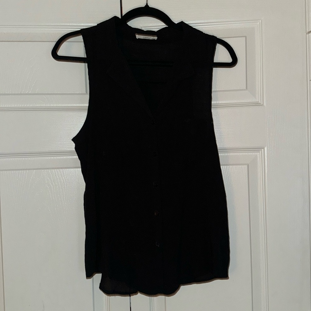 Black Button-Up Tank